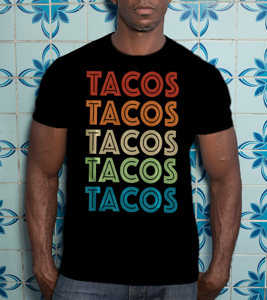 Cinco De Mayo Vintage Tacos Retro Typography T-Shirt