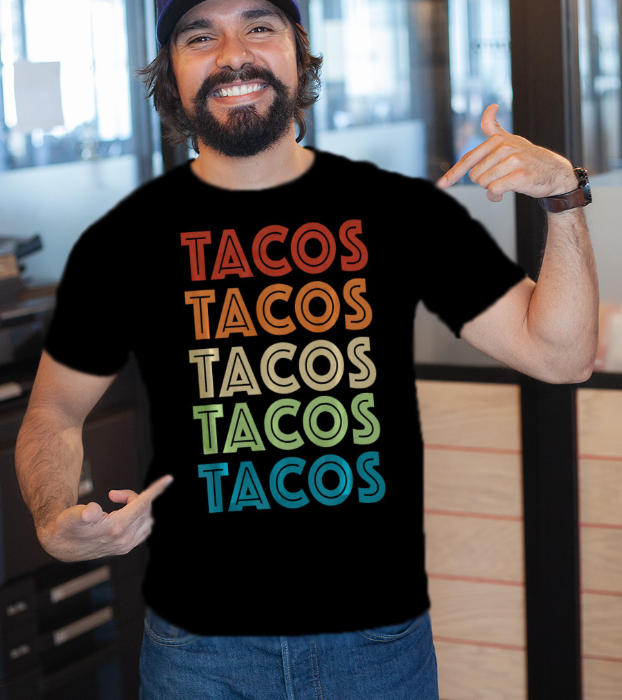 Cinco De Mayo Vintage Tacos Retro Typography T-Shirt