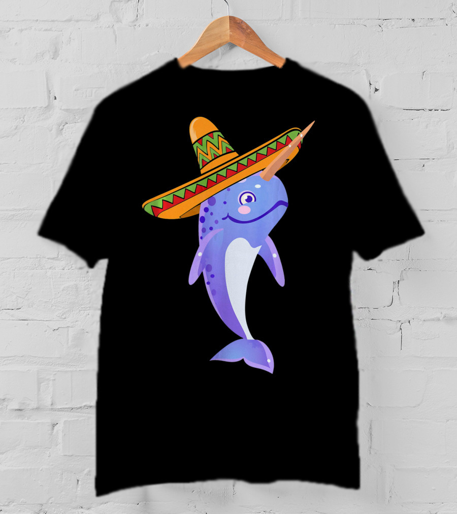 Narwhal Sombrero Mexican Fiesta Cinco De Mayo T-Shirt