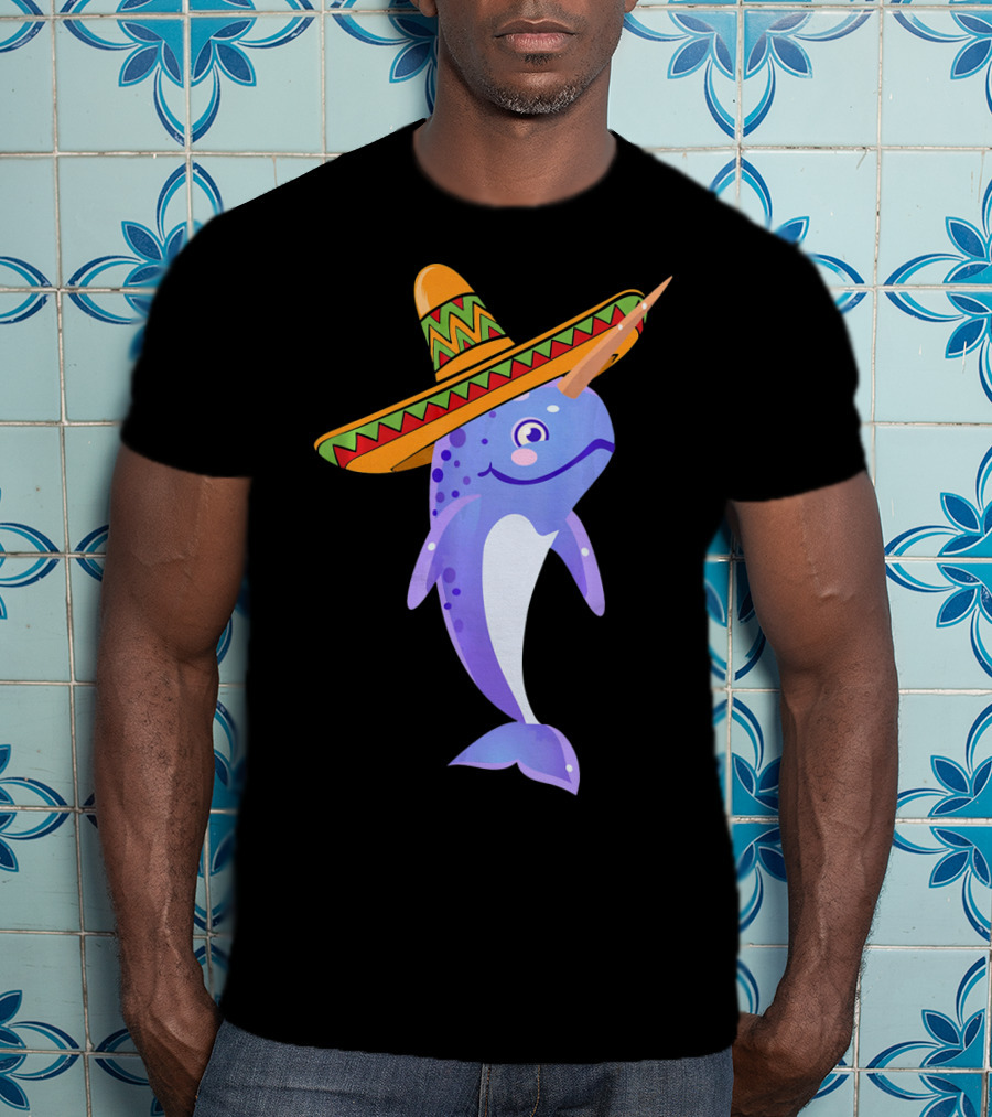 Narwhal Sombrero Mexican Fiesta Cinco De Mayo T-Shirt