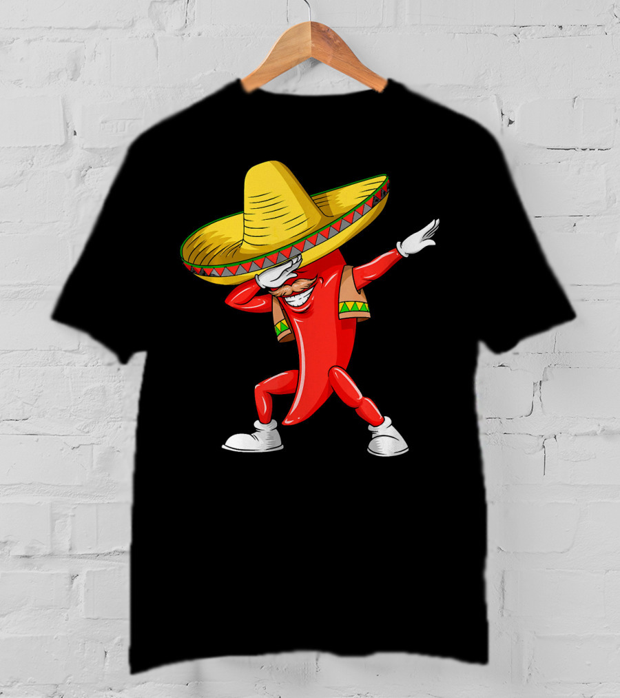 Dabbing Chili Pepper Sombrero Dance Cinco De Mayo T-Shirt