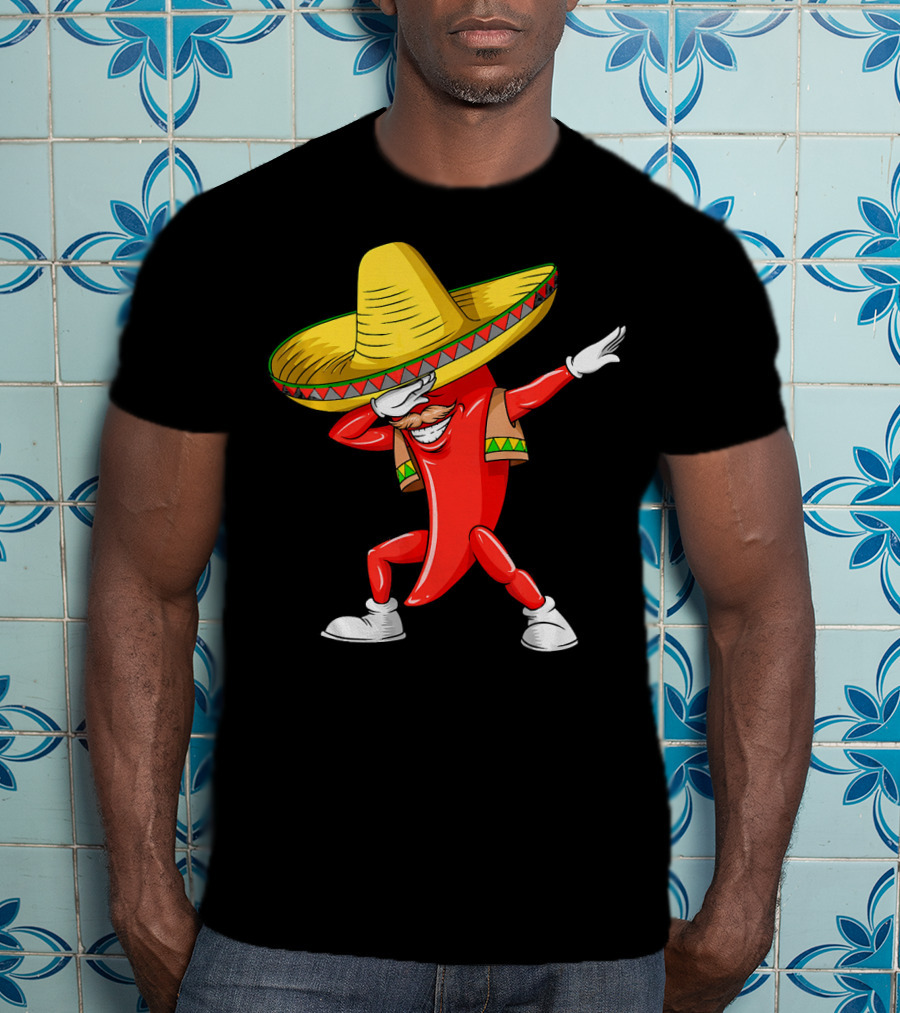 Dabbing Chili Pepper Sombrero Dance Cinco De Mayo T-Shirt