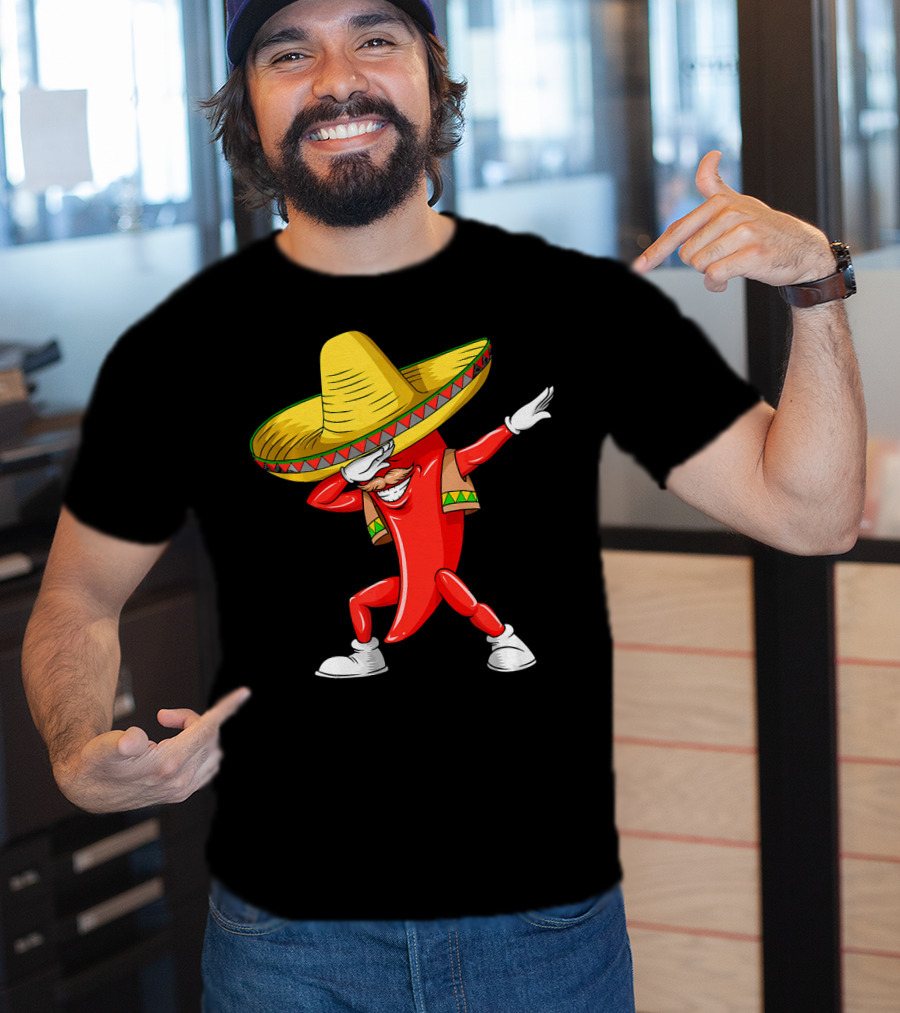 Dabbing Chili Pepper Sombrero Dance Cinco De Mayo T-Shirt