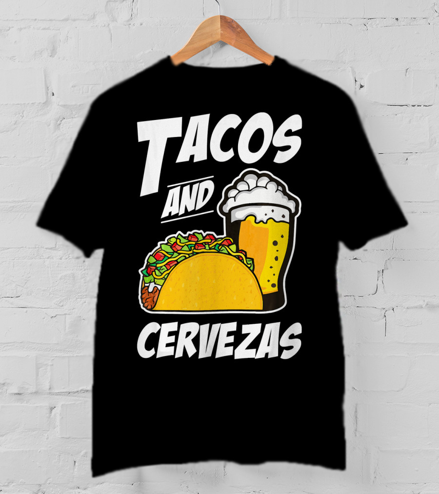 Tacos And Cervezas Funny Cinco De Mayo T-Shirt