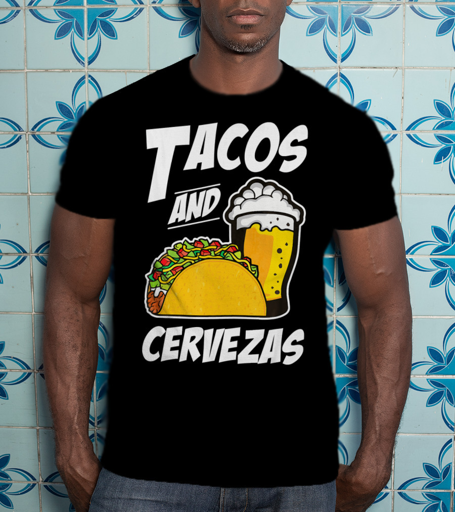 Tacos And Cervezas Funny Cinco De Mayo T-Shirt