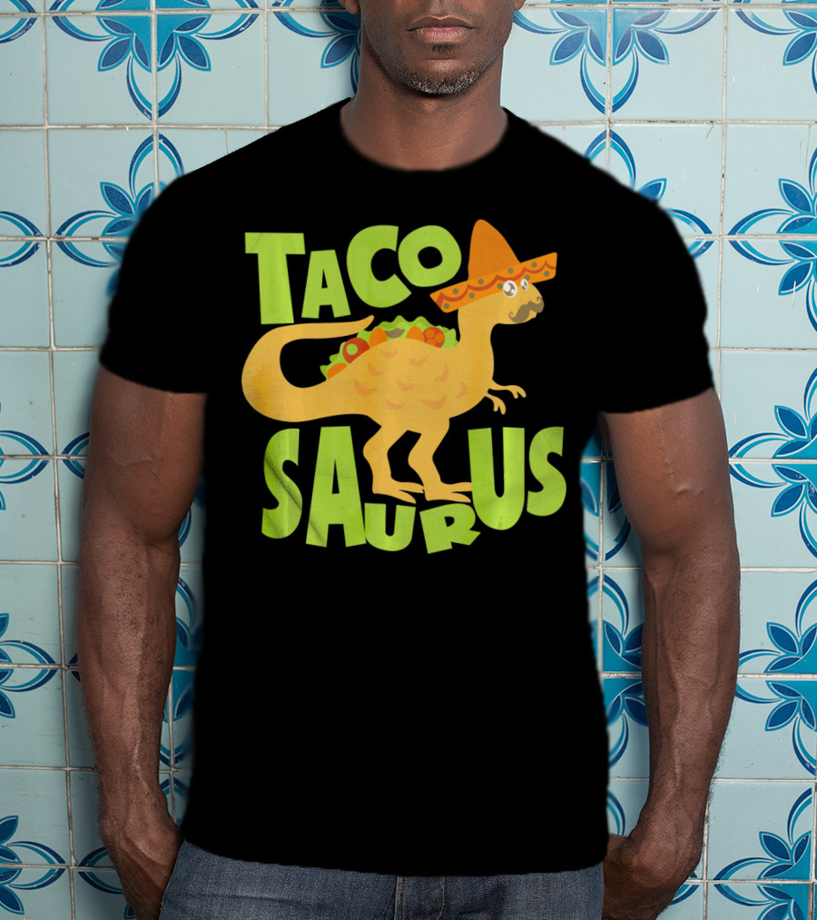 Cinco De Mayo Taco Tacosa Dinosaur Tacosaurus Sombrero T-Shirt