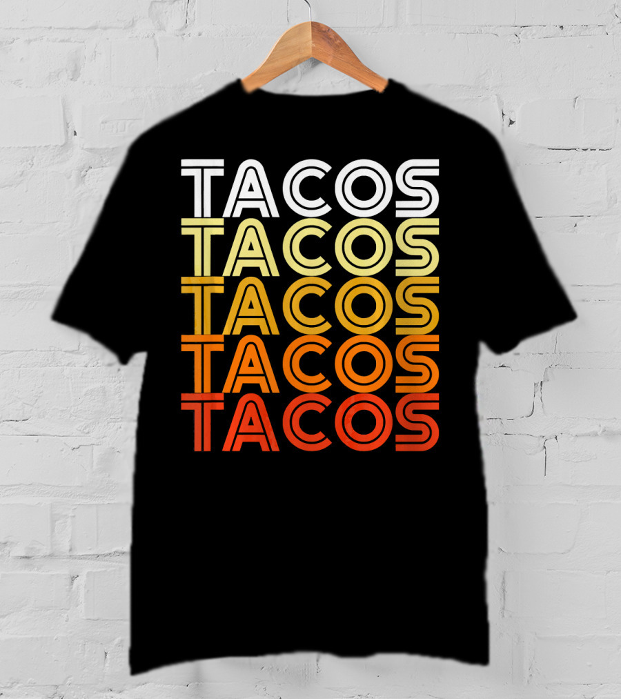 Cool Retro Vintage Tacos Gradient T-Shirt
