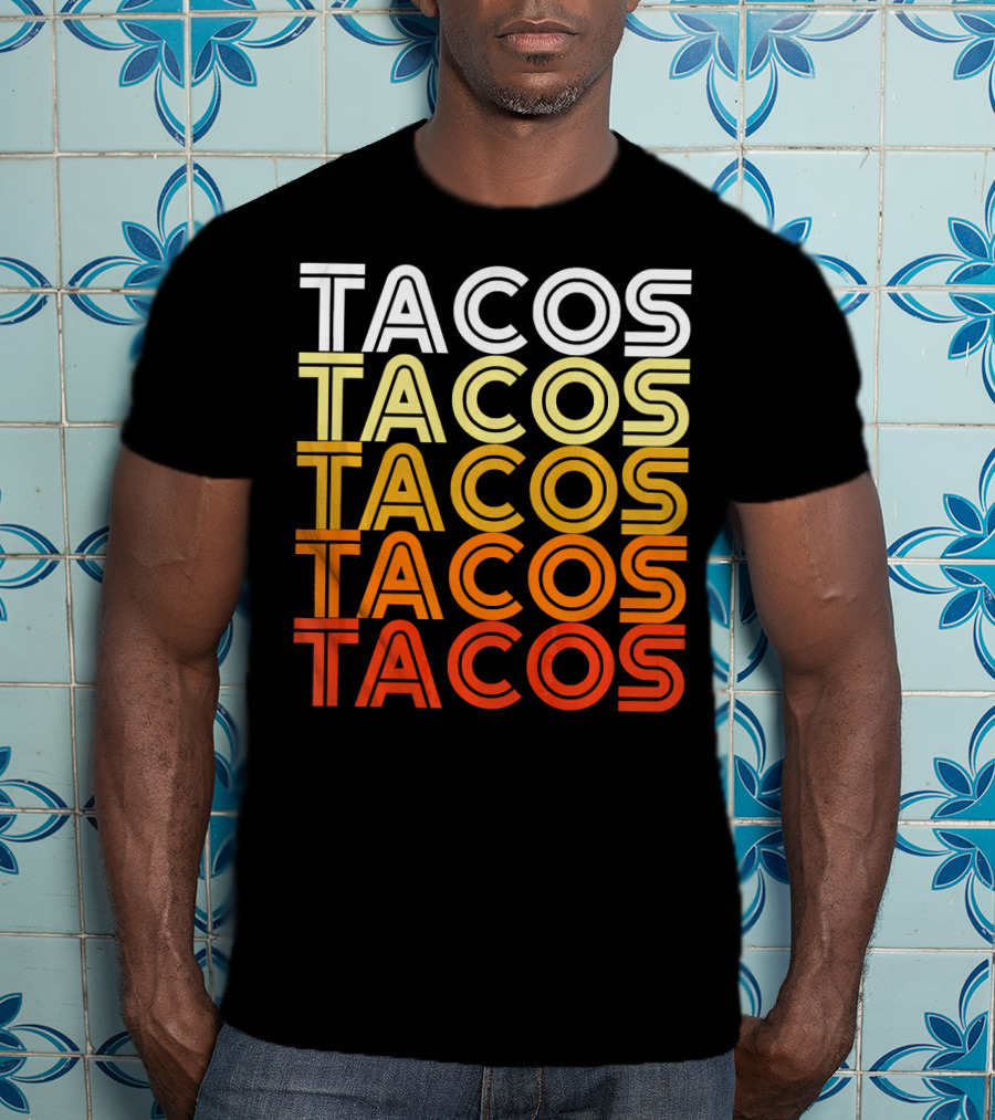Cool Retro Vintage Tacos Gradient T-Shirt