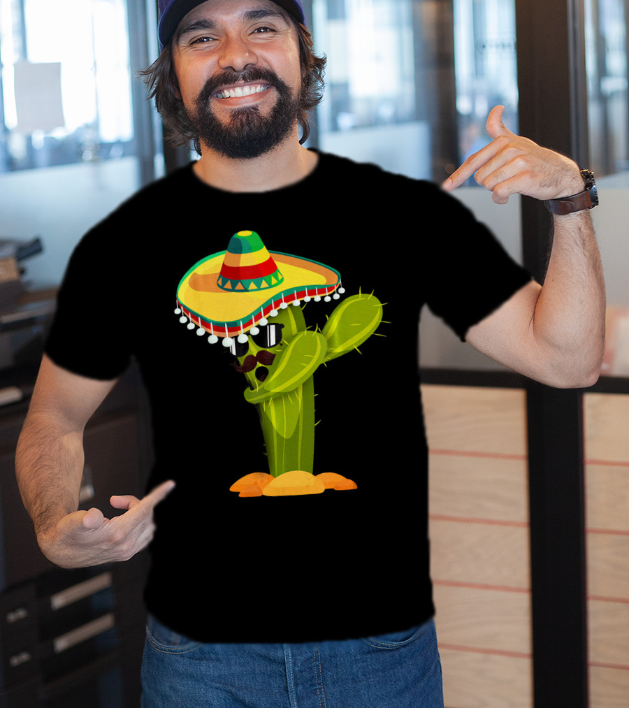Cinco De Mayo Dabbing Cactus Sombrero Boy T-Shirt