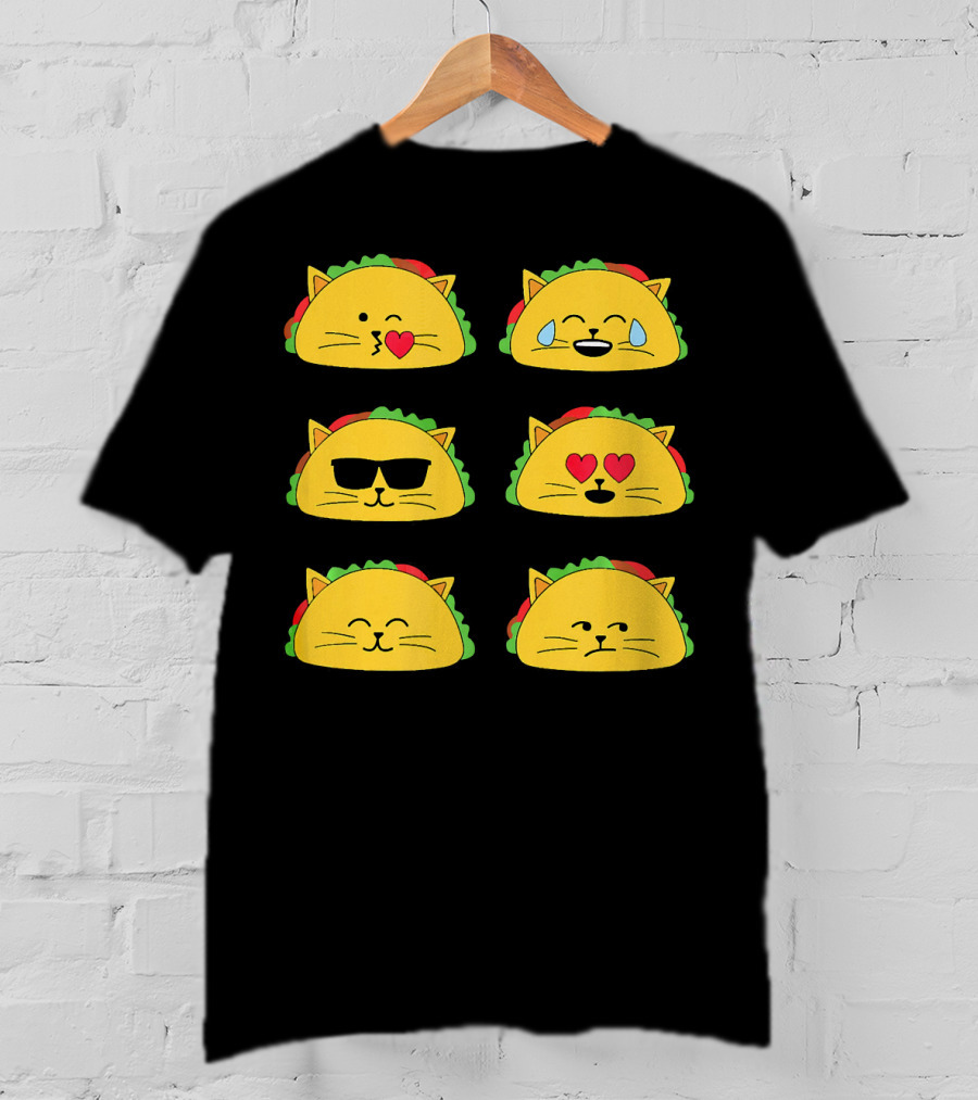 Taco Cat Emoji Faces Tacocat Lover T-Shirt