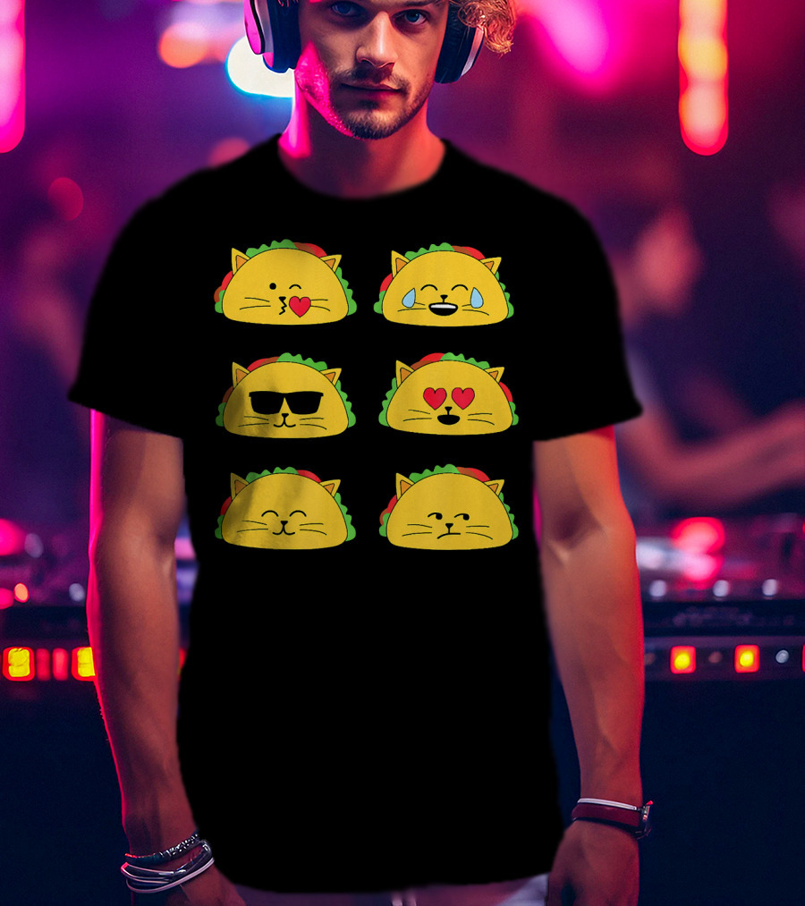 Taco Cat Emoji Faces Tacocat Lover T-Shirt
