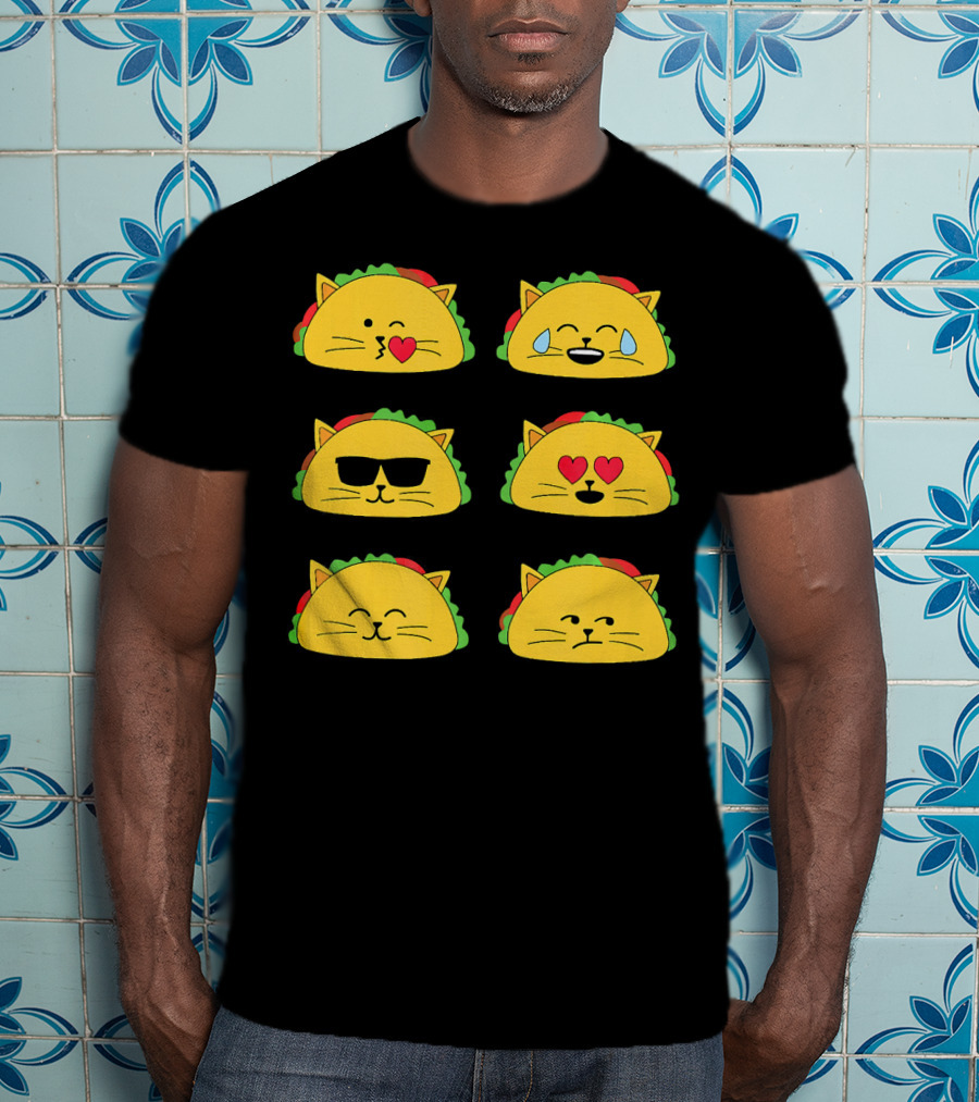 Taco Cat Emoji Faces Tacocat Lover T-Shirt