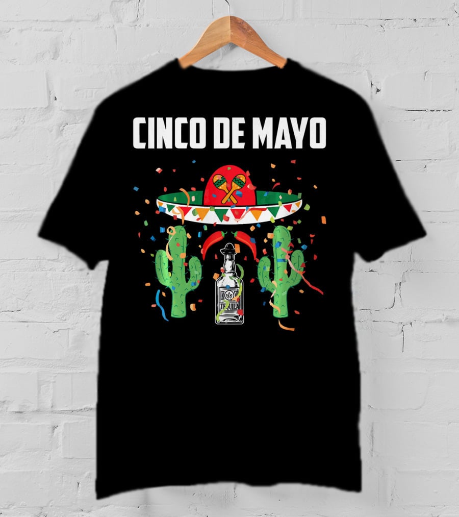 Cinco De Mayo Gringo Drinking Team May Sombrero Cactus Tequila T-Shirt
