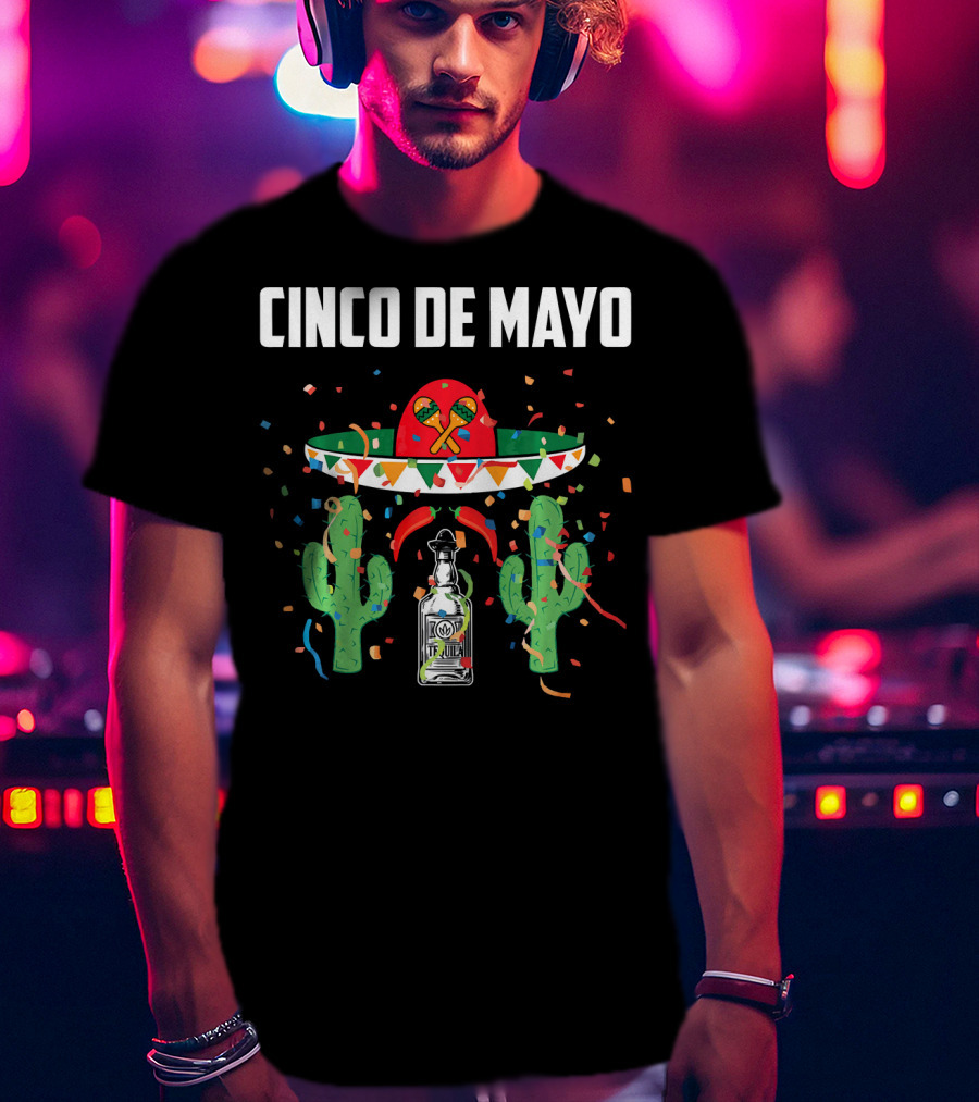 Cinco De Mayo Gringo Drinking Team May Sombrero Cactus Tequila T-Shirt