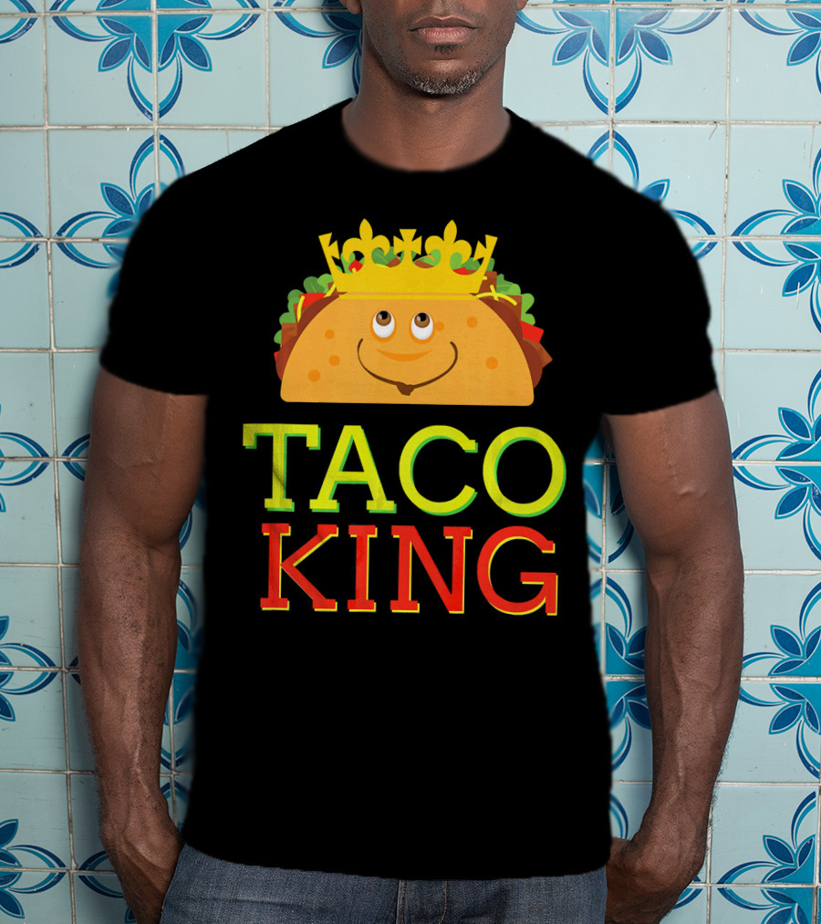 Taco King Funny Cinco DE With Smiling Crowned Taco T-Shirt