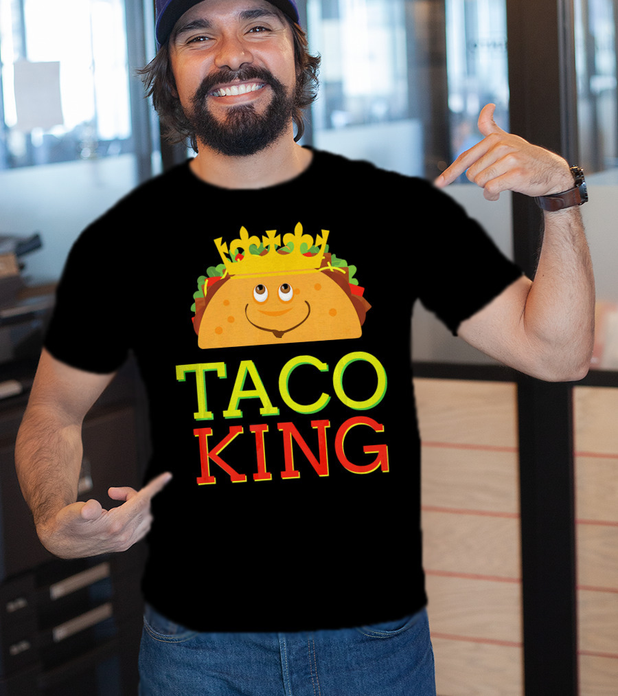 Taco King Funny Cinco DE With Smiling Crowned Taco T-Shirt