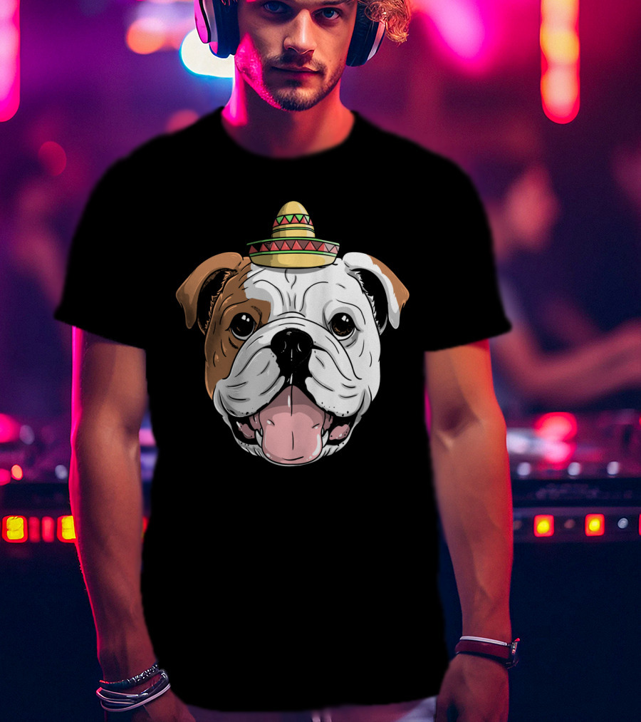 Boxer Dog Sombrero Cinco De Mayo Fiesta Fun T-Shirt