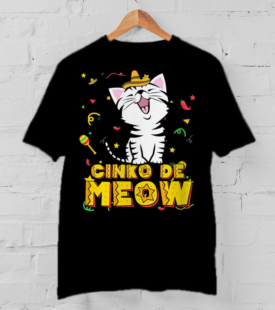 Cinco De Meow Cat Sombrero T-Shirt