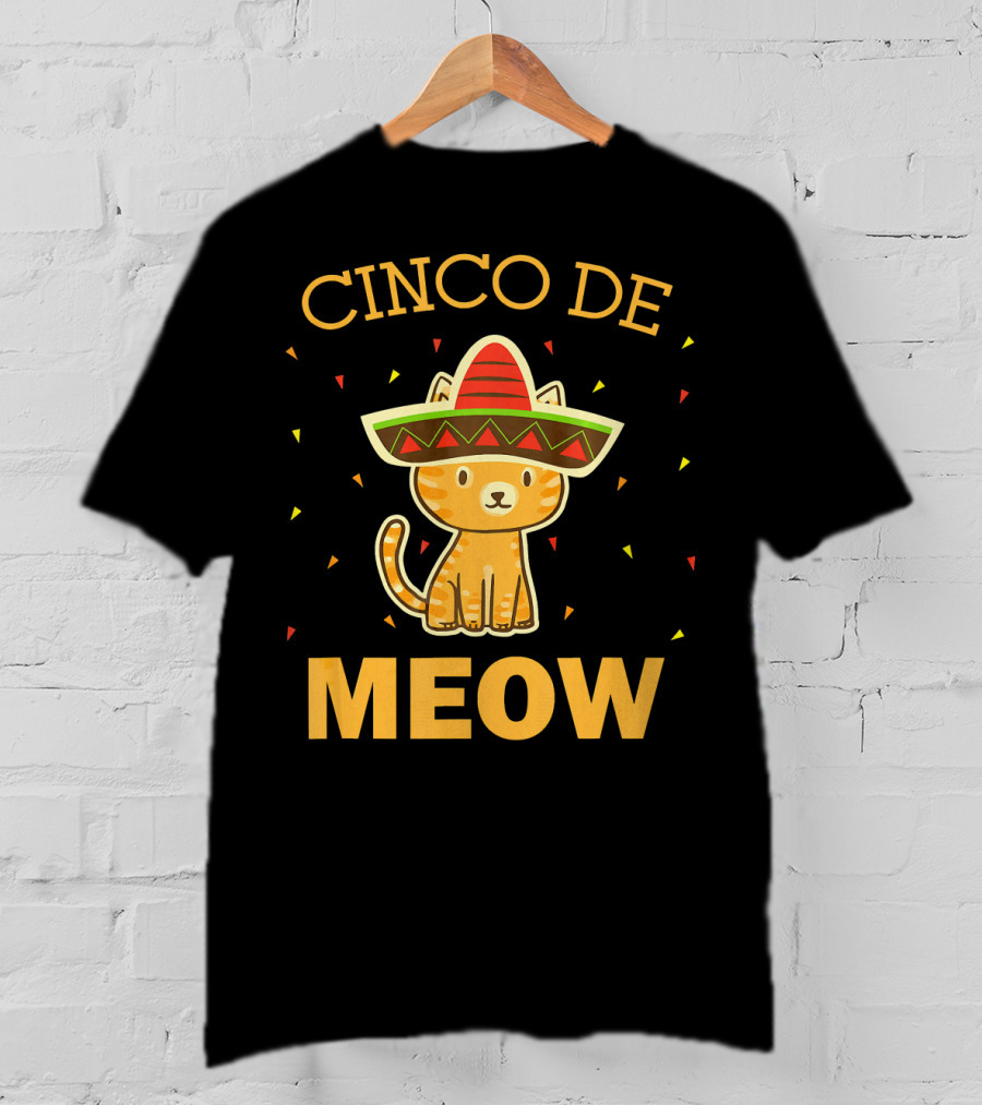 Cinco De Meow Cat Sombrero Kitten T-Shirt