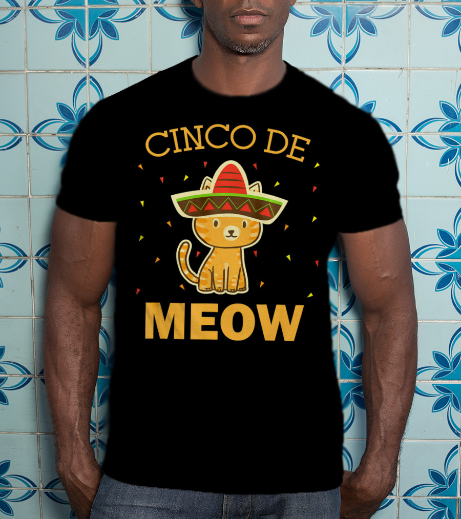 Cinco De Meow Cat Sombrero Kitten T-Shirt