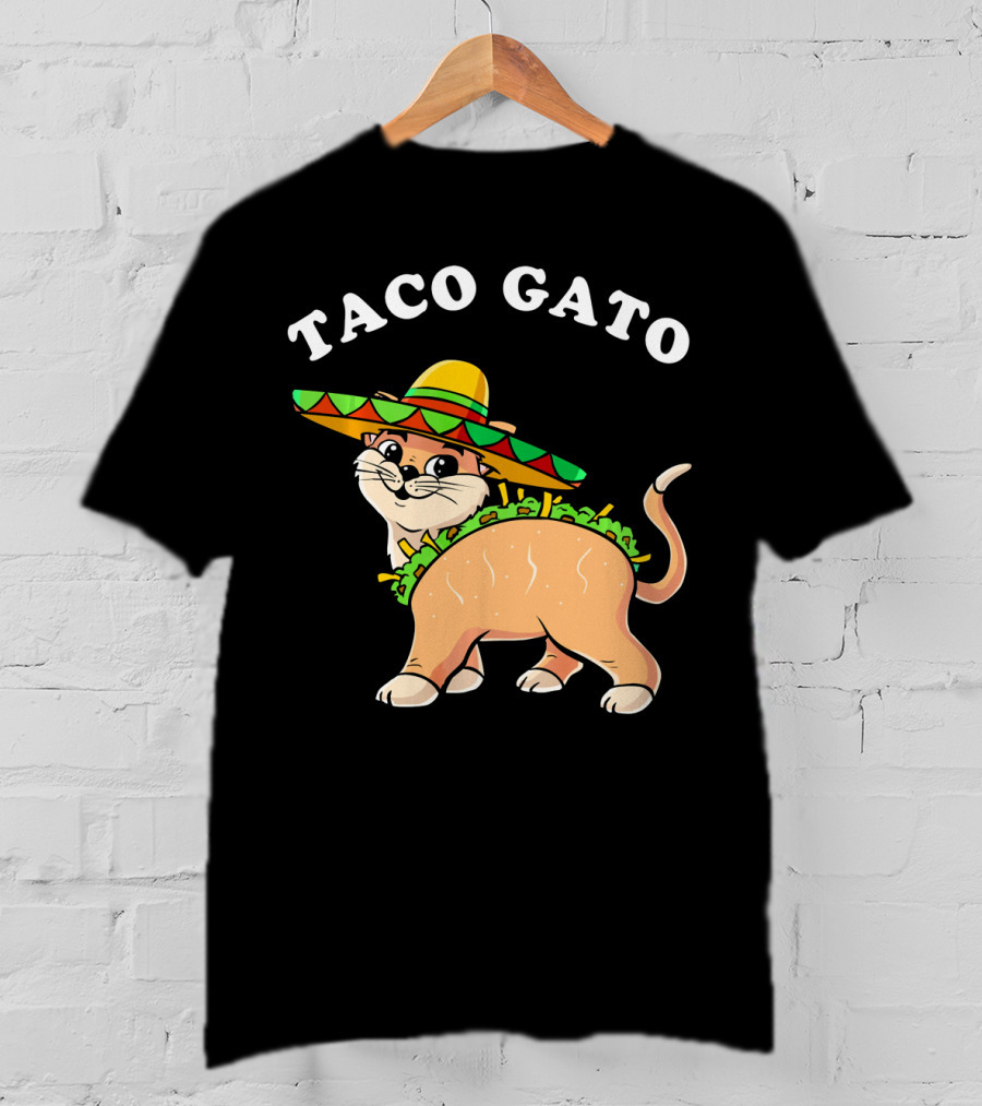 Taco Gato Sombrero Funny Cinco De Mayo Cat T-Shirt