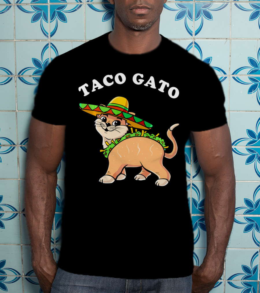 Taco Gato Sombrero Funny Cinco De Mayo Cat T-Shirt