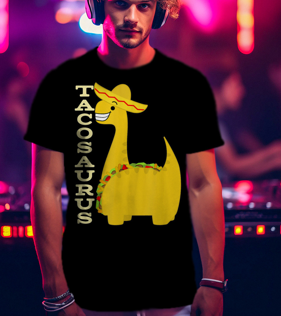 Cinco De Mayo Tacosaurus Dinosaur With Sombrero T-Shirt