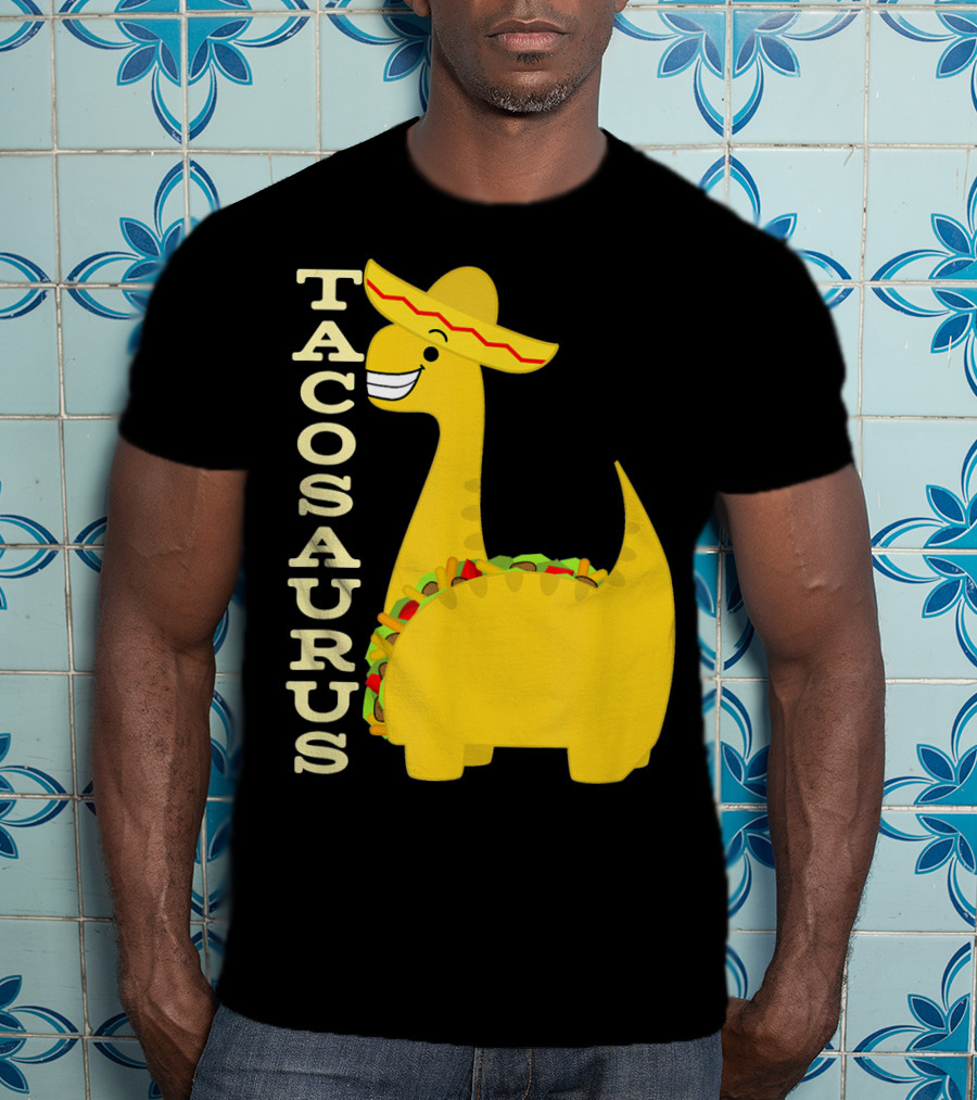Cinco De Mayo Tacosaurus Dinosaur With Sombrero T-Shirt