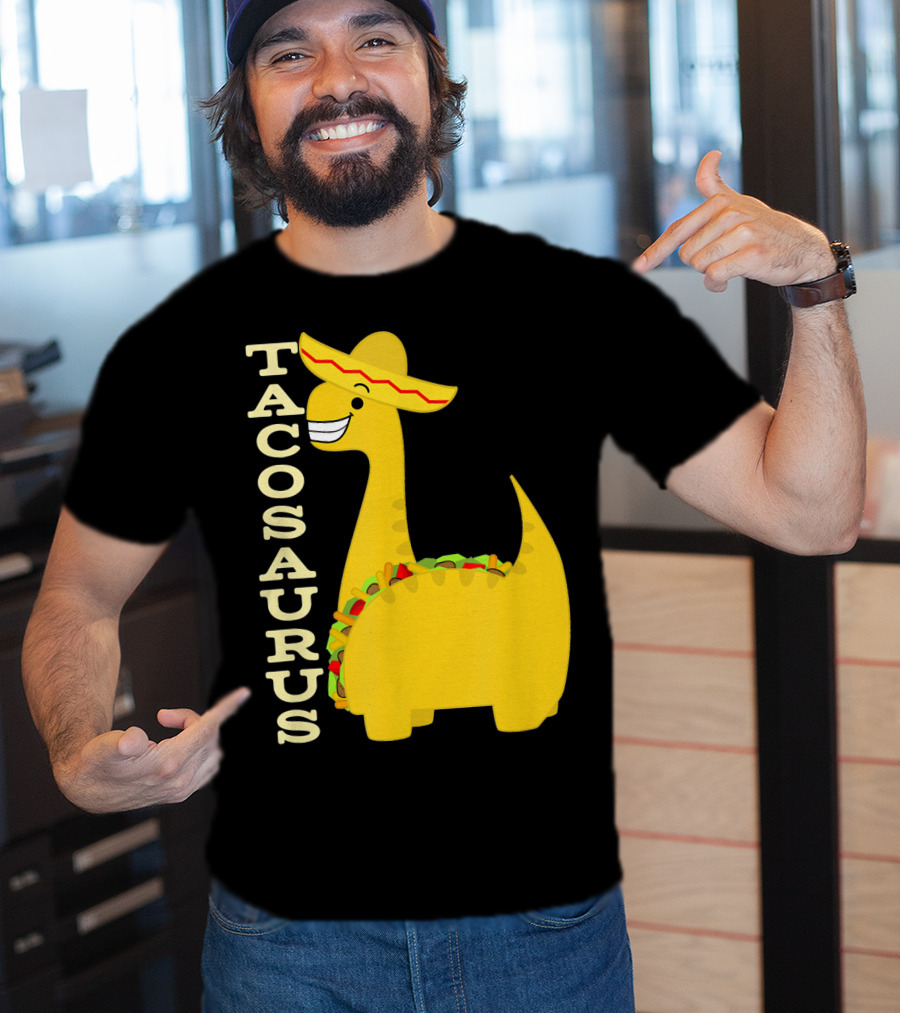 Cinco De Mayo Tacosaurus Dinosaur With Sombrero T-Shirt