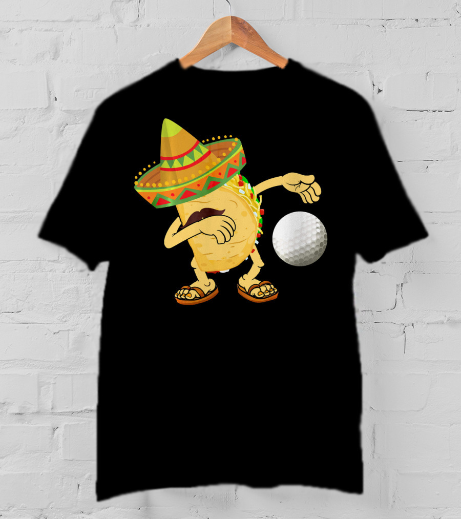 Dabbing Golf Taco Dab Funny Cinco Sombrero Dance T-Shirt