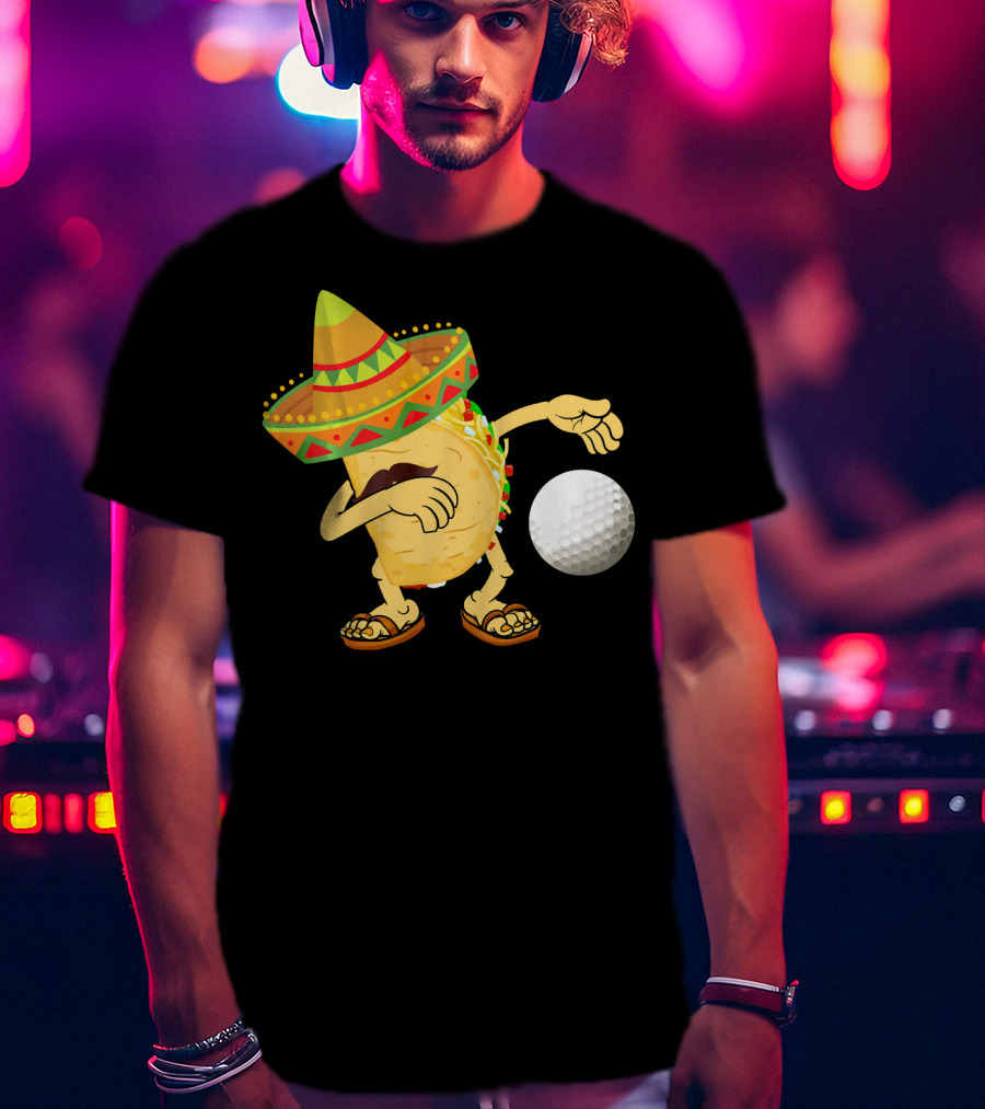 Dabbing Golf Taco Dab Funny Cinco Sombrero Dance T-Shirt
