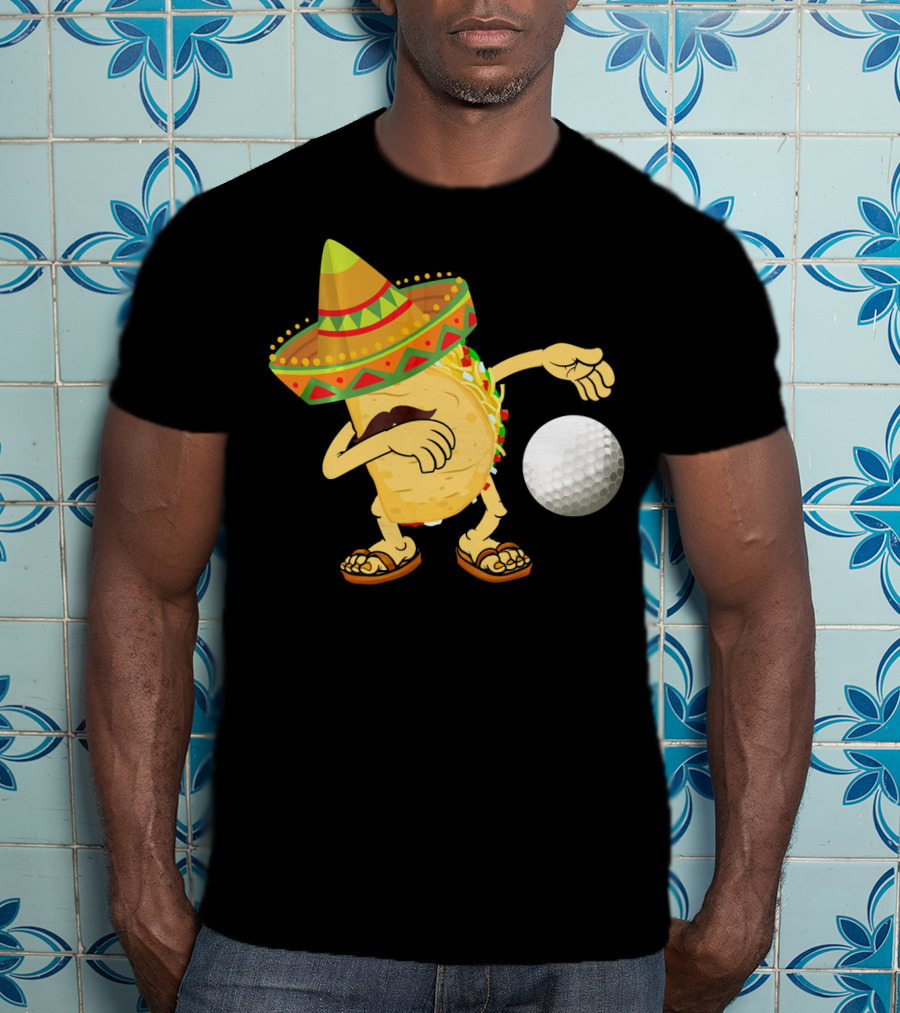 Dabbing Golf Taco Dab Funny Cinco Sombrero Dance T-Shirt