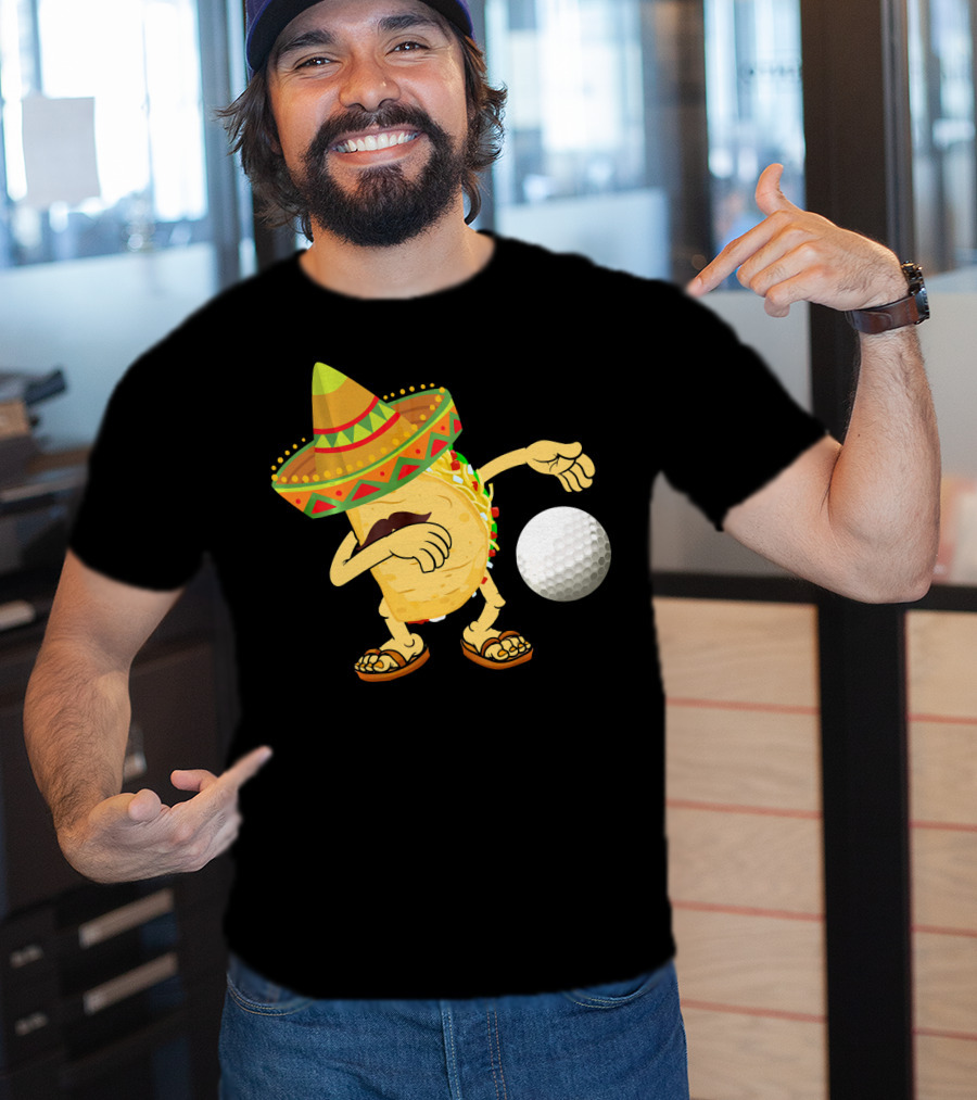 Dabbing Golf Taco Dab Funny Cinco Sombrero Dance T-Shirt