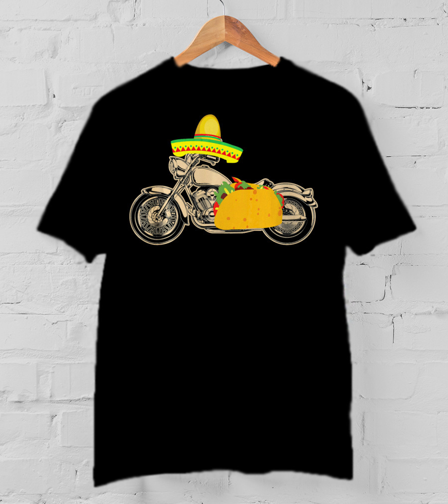 Cinco De Mayo Motorcycle Taco Sombrero Rider T-Shirt