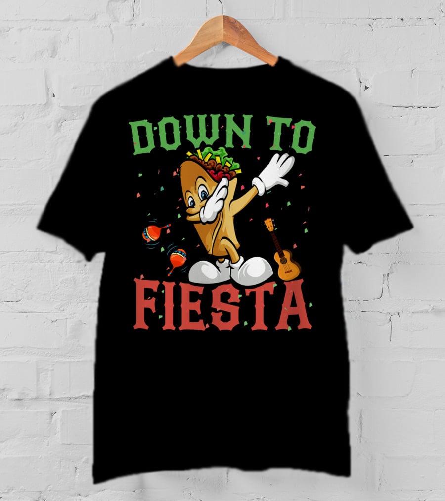 Down To Fiesta Dabbing Burrito Funny Cinco De Mayo T-Shirt