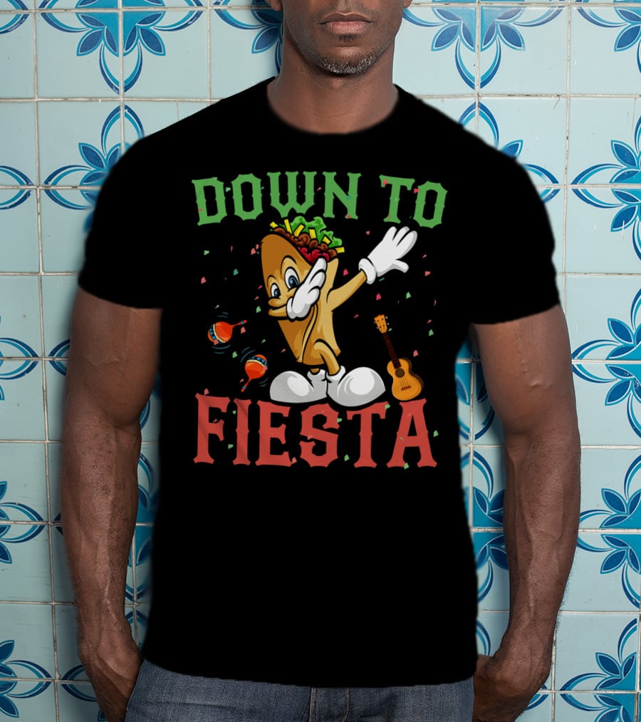 Down To Fiesta Dabbing Burrito Funny Cinco De Mayo T-Shirt