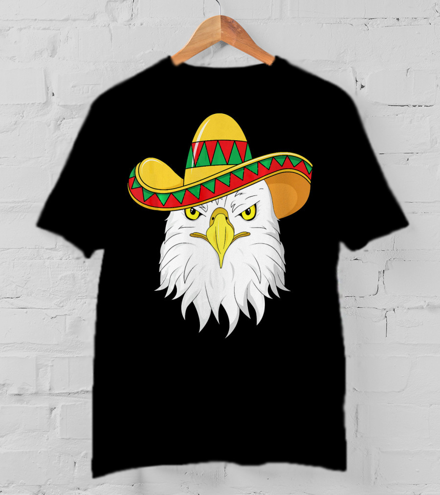 Cinco De Mayo Eagle With Sombrero America Kids T-Shirt