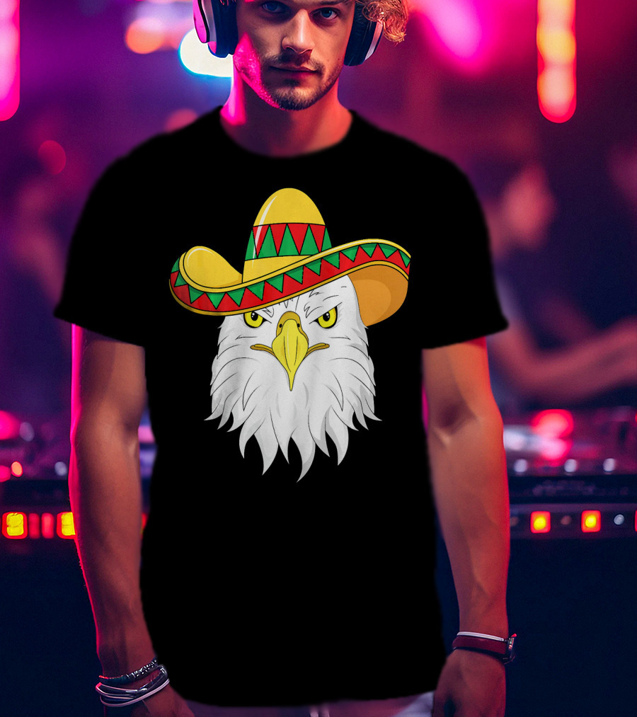 Cinco De Mayo Eagle With Sombrero America Kids T-Shirt