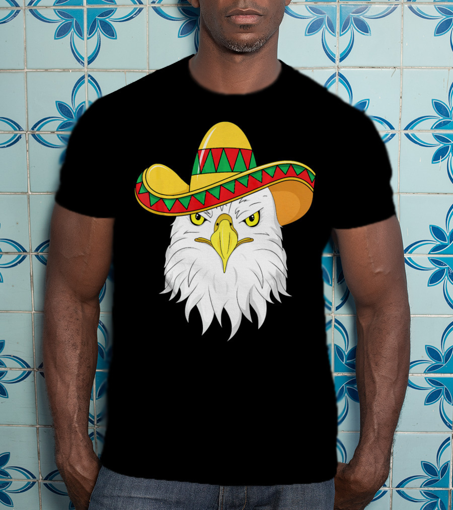Cinco De Mayo Eagle With Sombrero America Kids T-Shirt