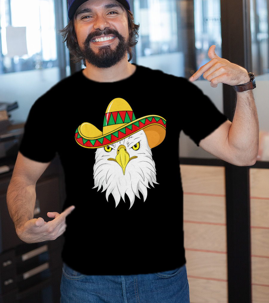 Cinco De Mayo Eagle With Sombrero America Kids T-Shirt