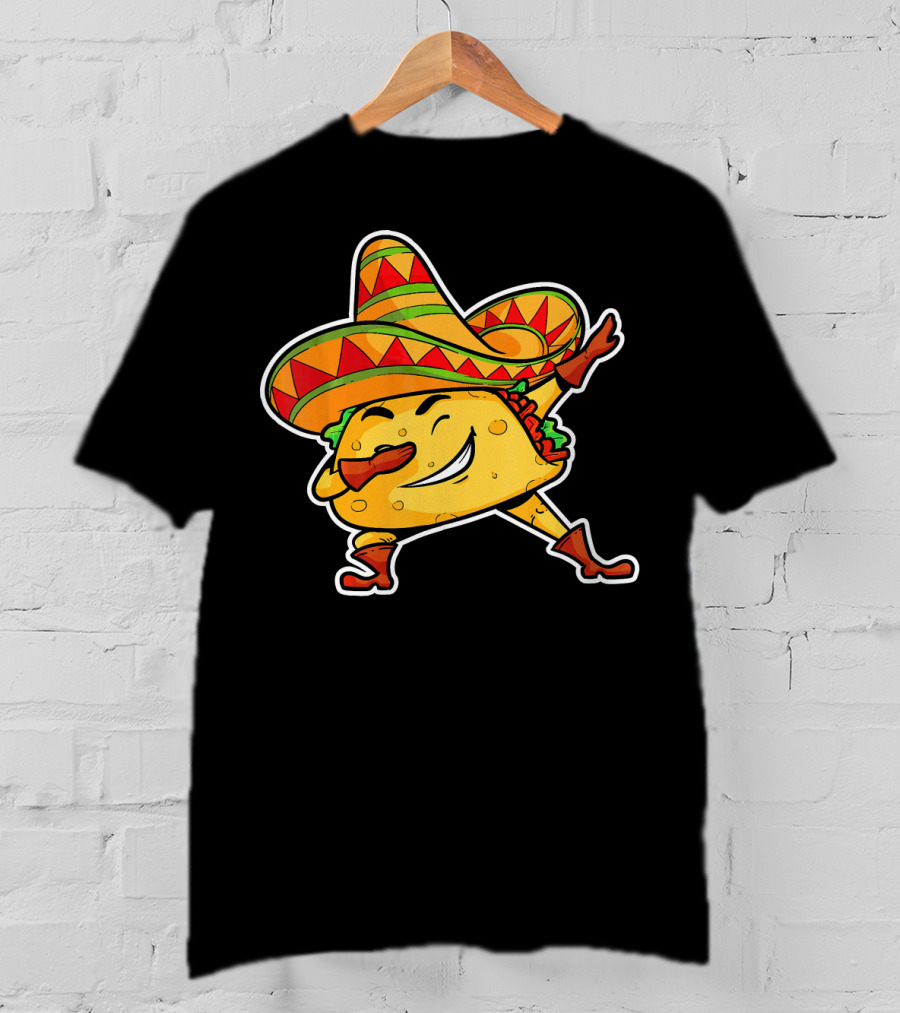 Dabbing Taco With Sombrero Cinco De Mayo T-Shirt