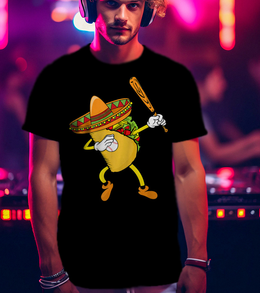 Cinco De Mayo Dabbing Taco Baseball Fiesta T-Shirt