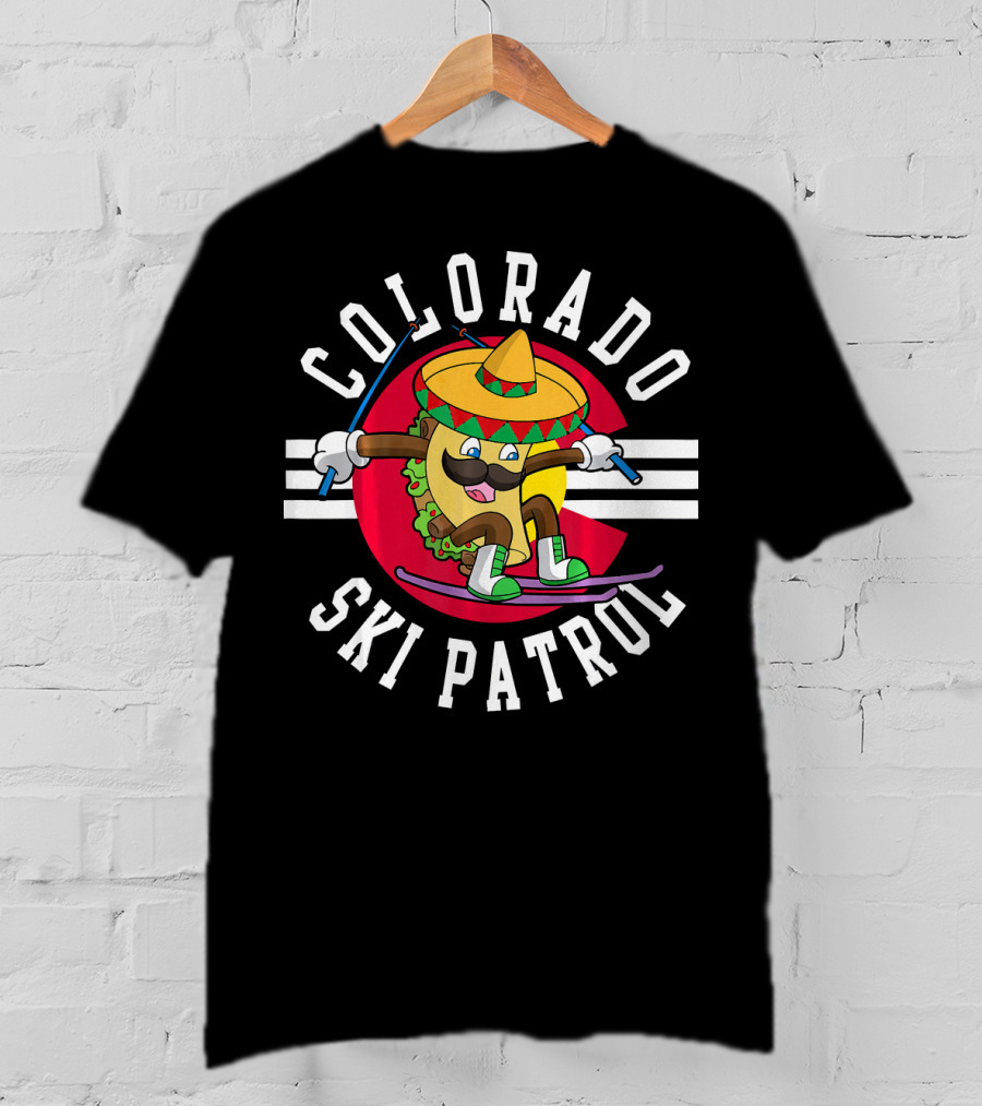 Colorado Ski Patrol Taco Skiing Flag T-Shirt