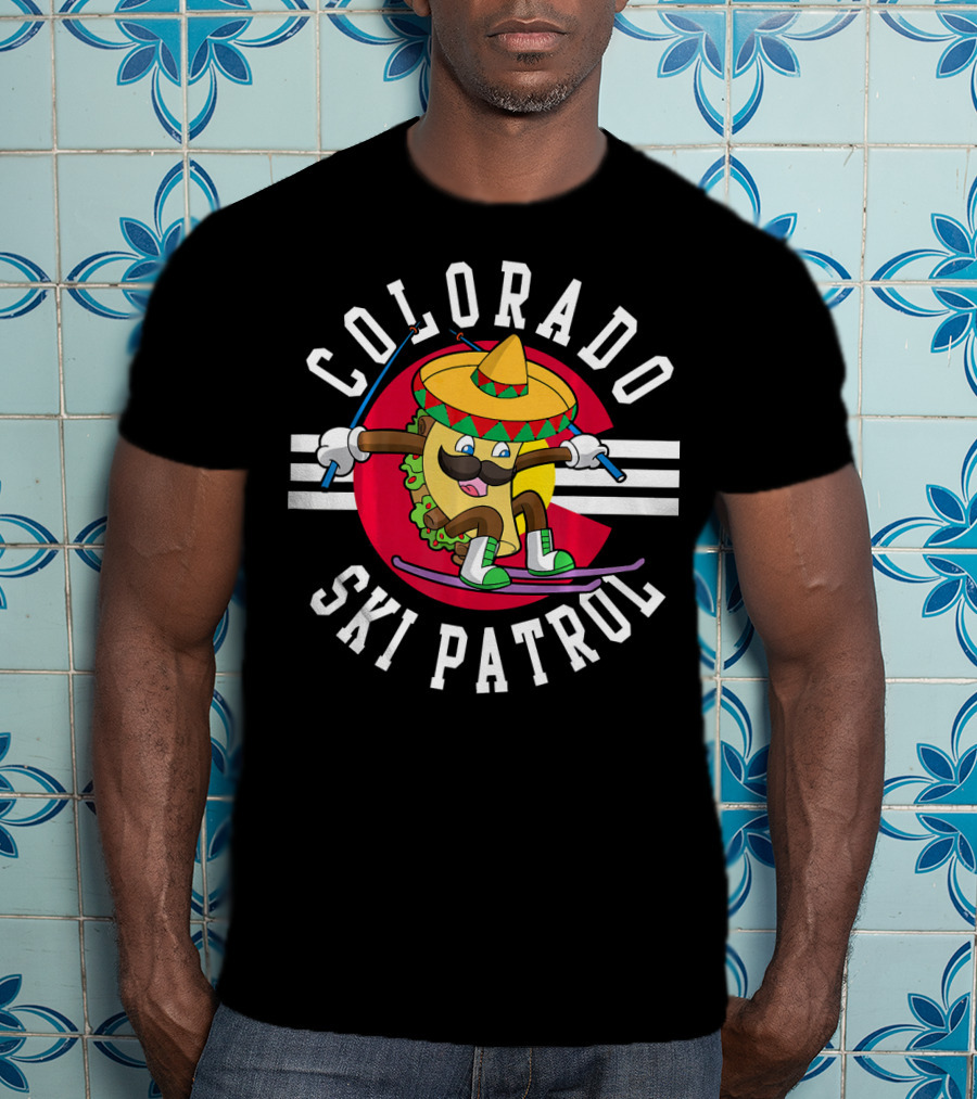 Colorado Ski Patrol Taco Skiing Flag T-Shirt