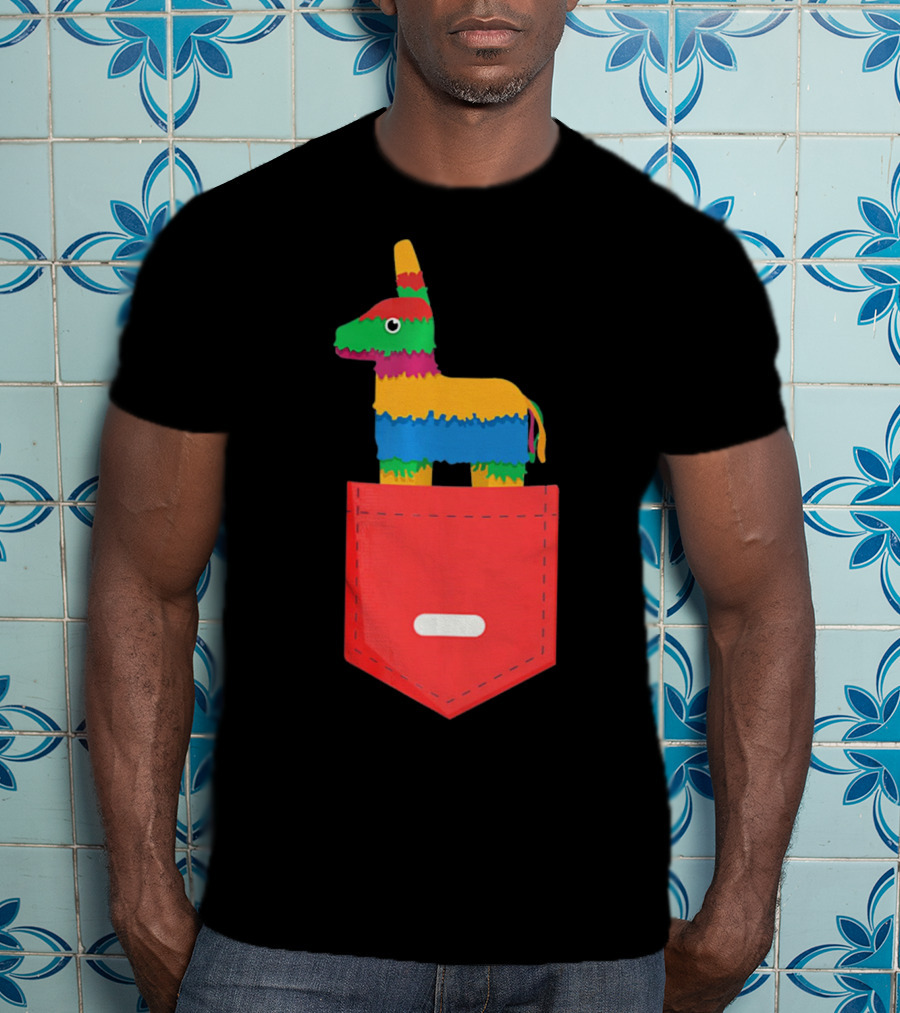 Cinco De Mayo Mexican Pinata In Pocket T-Shirt