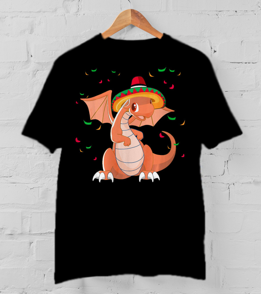 Cute Dragon Cinco De Mayo Celebrations With Sombrero T-Shirt