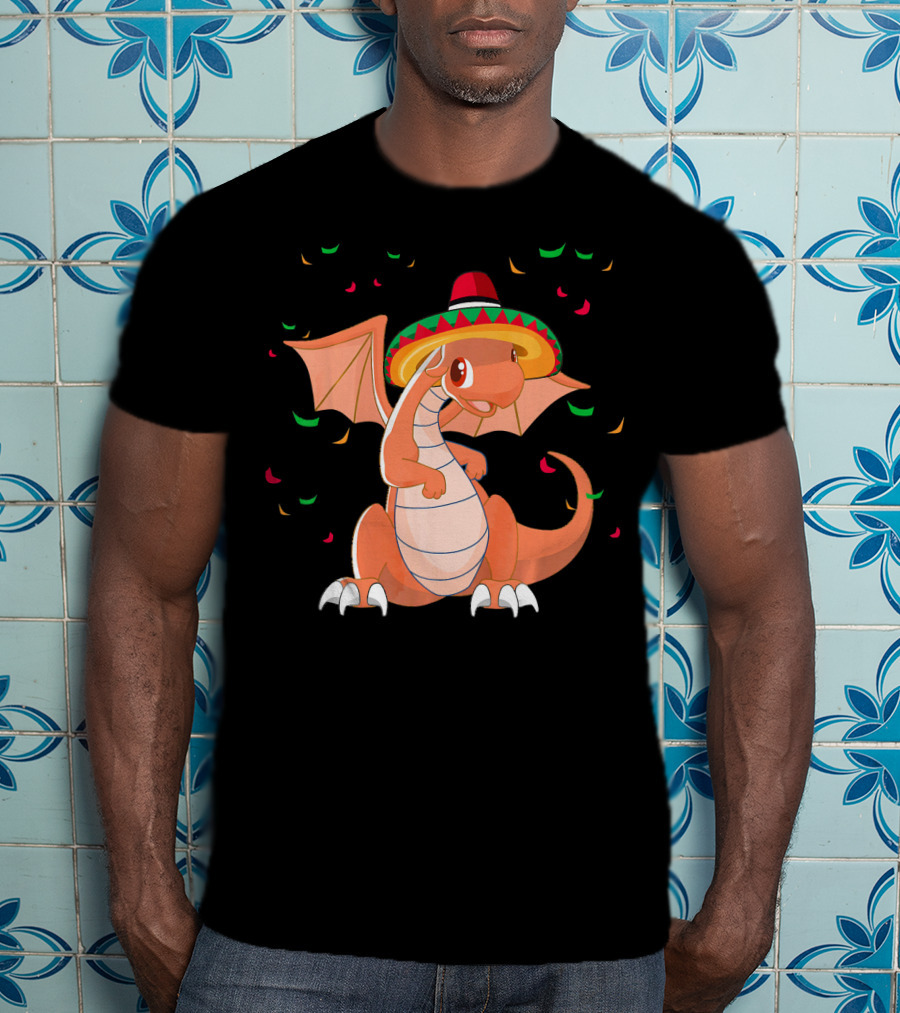 Cute Dragon Cinco De Mayo Celebrations With Sombrero T-Shirt