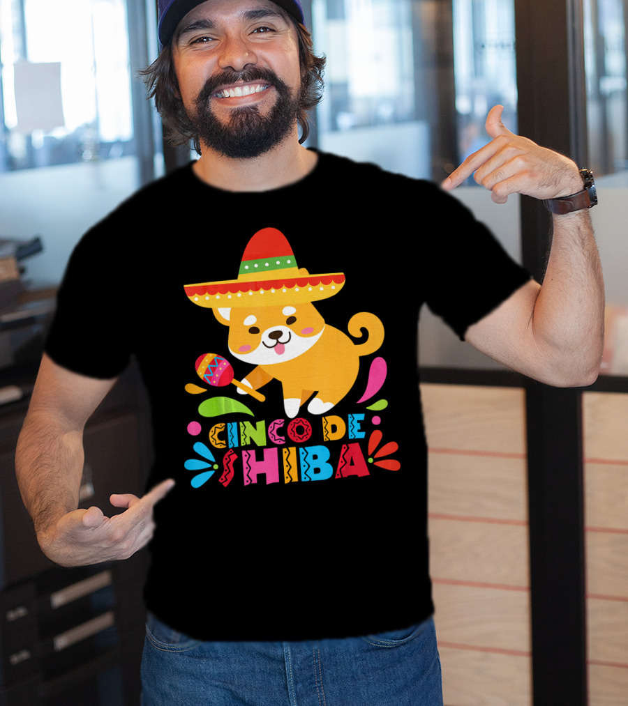 Cinco De Shiba Dog Mexican Fiesta T-Shirt