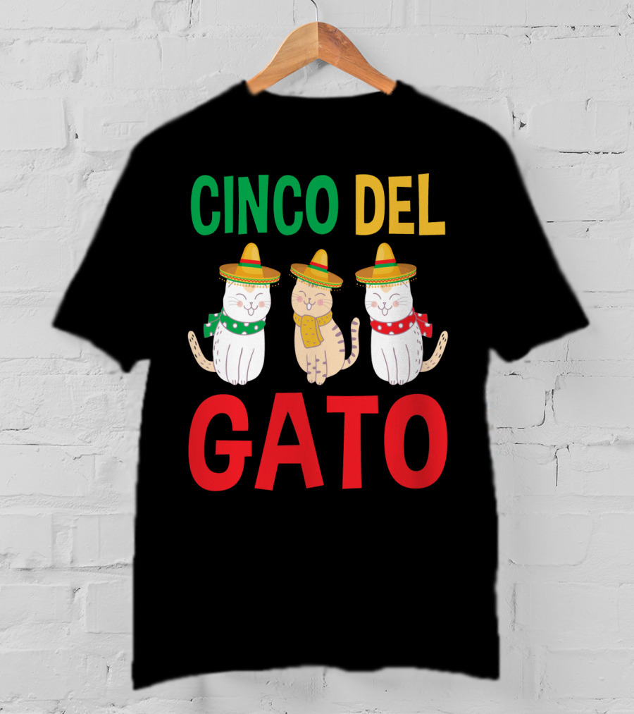 Cinco Del Gato Funny Mexican Cats Sombrero T-Shirt