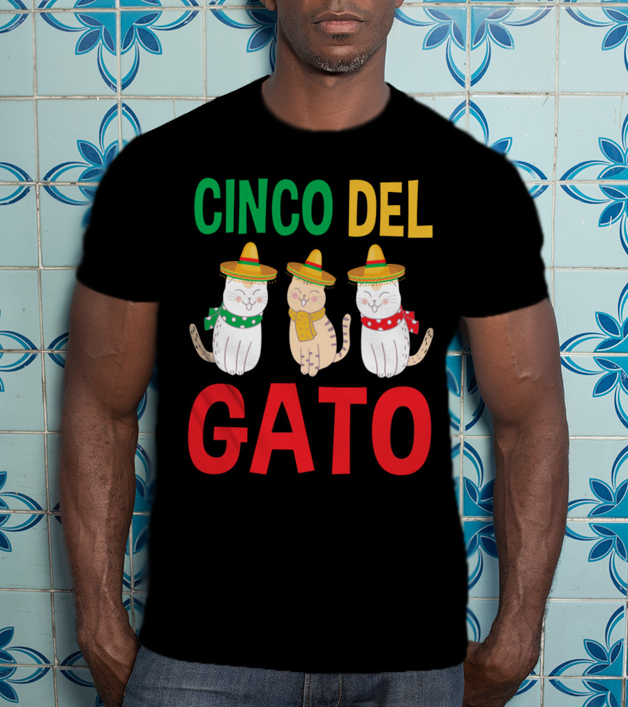 Cinco Del Gato Funny Mexican Cats Sombrero T-Shirt